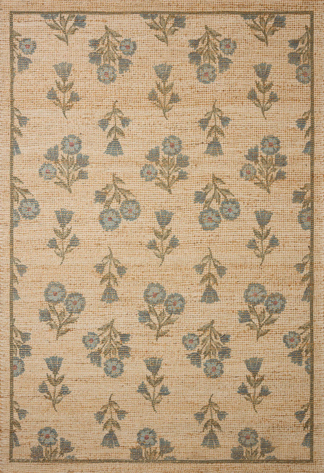 Chris Loves Julia x Loloi Rue RUE-04 Moss / Blue Rug - main flat