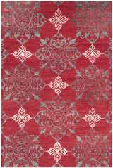 Safavieh Stone Wash 4'-0" x 6'-0" Rug in Red / Ivory
