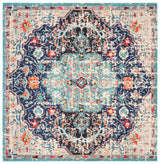 Safavieh Madison 6'-7" x 6'-7" Rug in Black / Teal