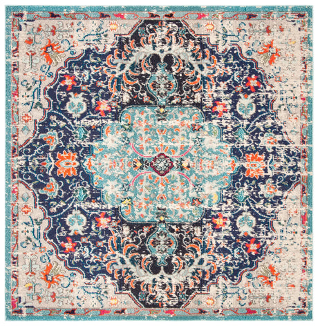 Safavieh Madison 6'-7" x 6'-7" Rug in Black / Teal
