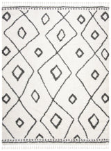 Safavieh Moroccan Fringe Shag 8'-0" x 10'-0" Rug in Ivory / Grey