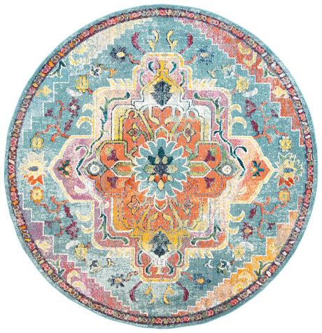 Safavieh Crystal 10'-0" x 10'-0" Rug in Teal / Orange