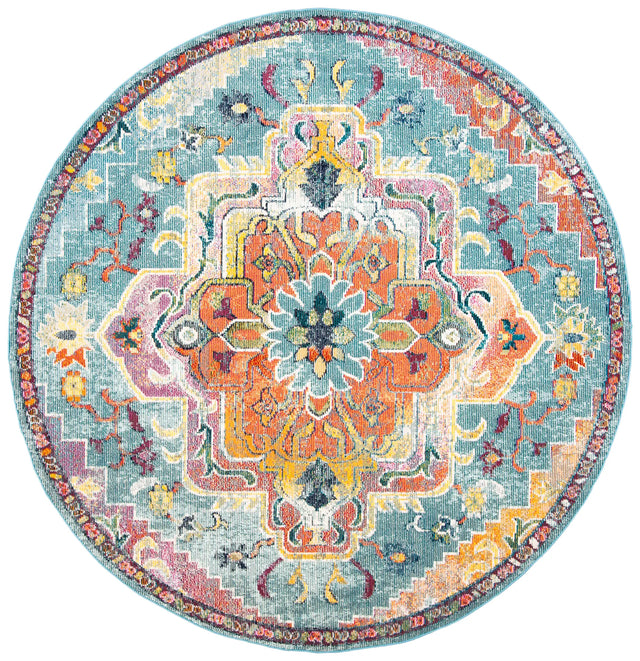 Safavieh Crystal 10'-0" x 10'-0" Rug in Teal / Orange