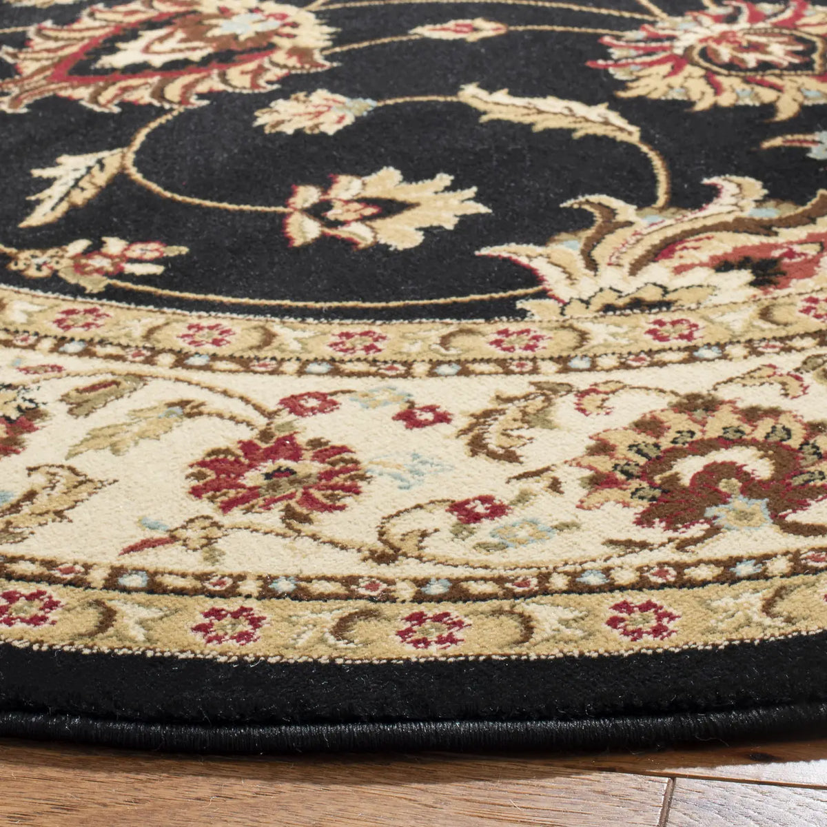 Safavieh Lyndhurst 5'-3" x 5'-3" Rug in Black / Ivory