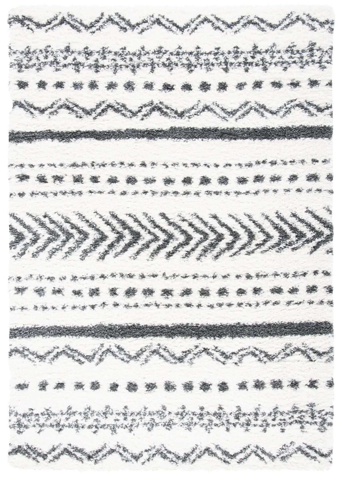 Safavieh Parma Shag 4'-0" x 6'-0" Rug in Ivory / Charcoal