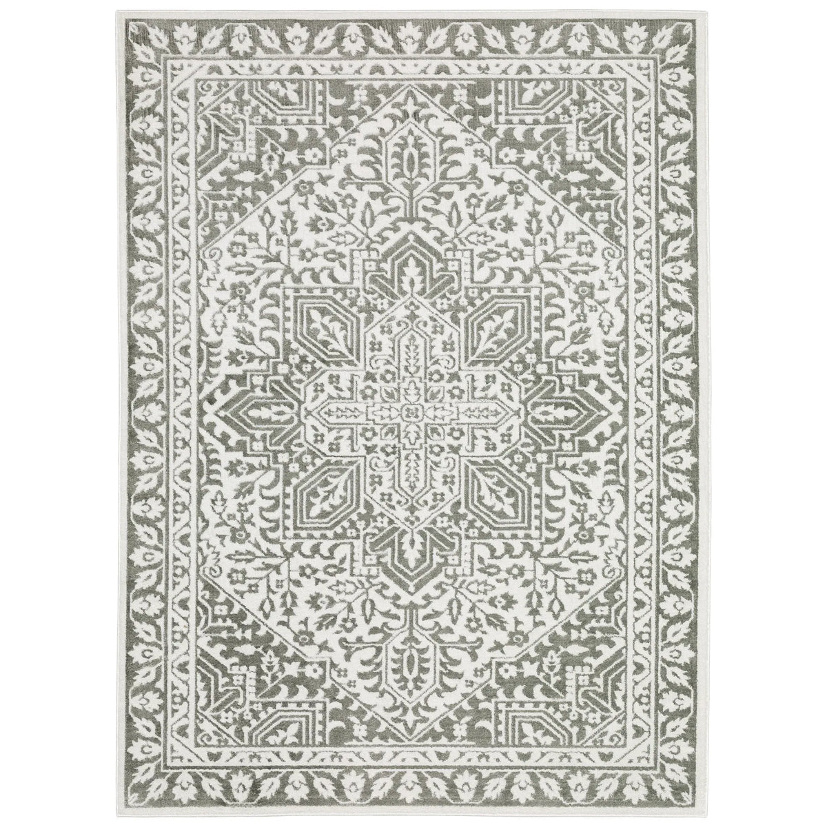 Oriental Weavers Montecito 1101W Grey/ White Rug - main flat