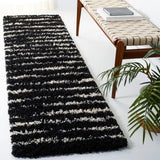 Safavieh Venus Shag 600 2'-2" x 8'-0" Rug in Black / Ivory