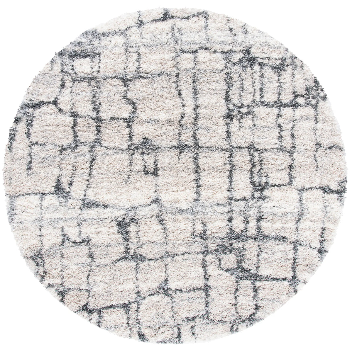 Safavieh Fontana Shag  800 5'-3" x 5'-3" Rug in Ivory / Grey