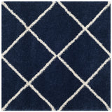 Safavieh Hudson Shag 5'-3" x 5'-3" Rug in Navy / Ivory
