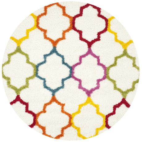 Safavieh Sgk-Shag Kids 6'-7" x 6'-7" Rug in Ivory / Multi