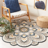 Safavieh Novelty 5'-0" x 5'-0" Rug in Beige / Navy
