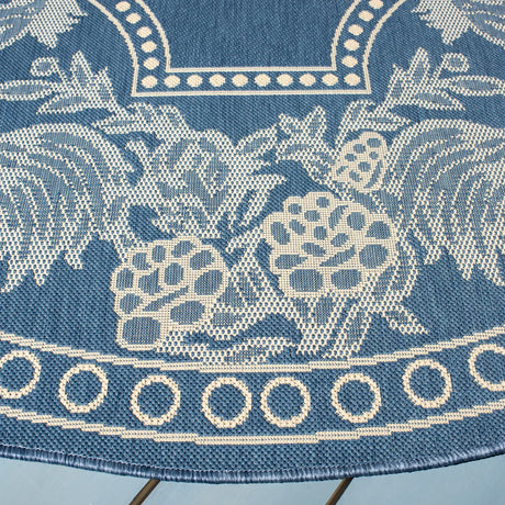 Safavieh Courtyard 5'-3" x 5'-3" Rug in Blue / Natural
