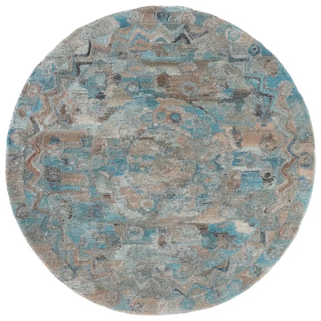 Safavieh Anatolia 6'-0" x 6'-0" Rug in Light Blue / Brown