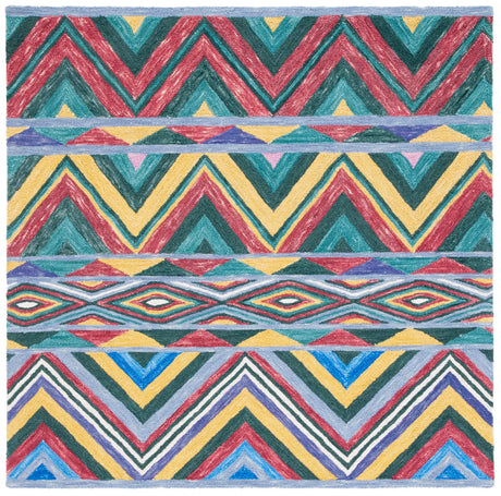 Safavieh Metro 6'-0" x 6'-0" Rug in Red / Blue