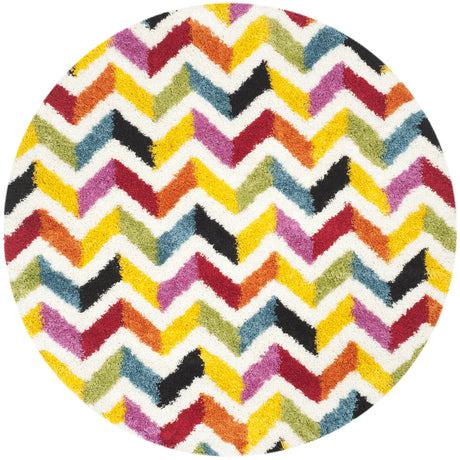 Safavieh Sgk-Shag Kids 6'-7" x 6'-7" Rug in Ivory / Multi