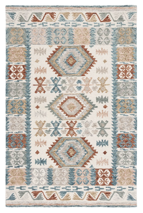 Safavieh Micro-Loop 4'-0" x 6'-0" Rug in Ivory / Blue