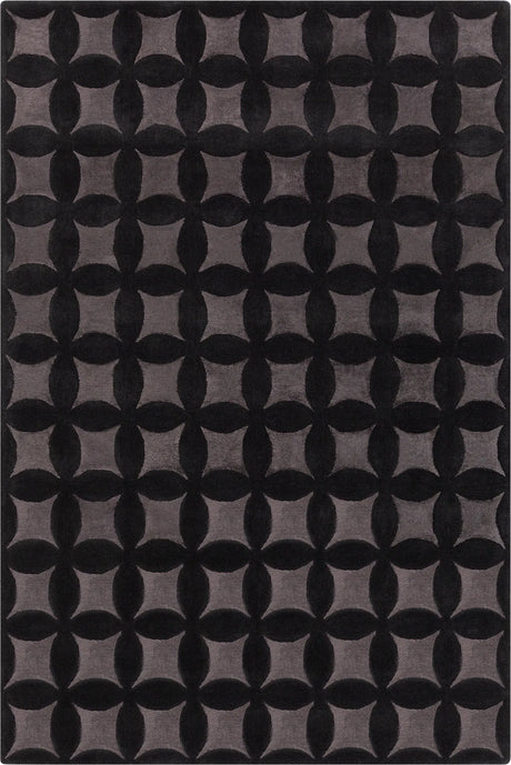 Chandra Isadora ISA-56701 Black / Gray rug, flat view