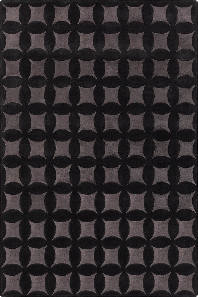 Chandra Isadora ISA-56701 Black / Gray rug, flat view