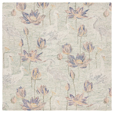 Safavieh Blossom 6'-0" x 6'-0" Rug in Green / Ivory