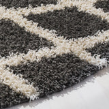 Safavieh Sgd-Dallas Shag 6'-0" x 6'-0" Rug in Dark Grey / Ivory