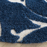 Safavieh Florida Shag 5'-0" x 5'-0" Rug in Dark Blue / Cream