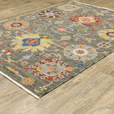 Oriental Weavers Lucca 8111K Grey/ Multi Rug - angle detail