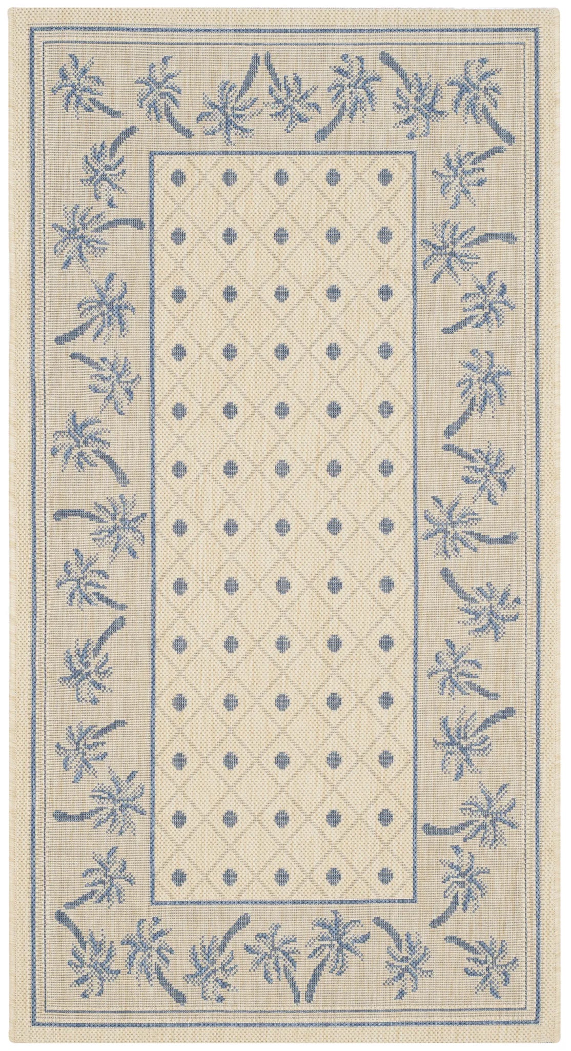 Safavieh Courtyard 2'-7" x 5'-0" Rug in Ivory / Blue