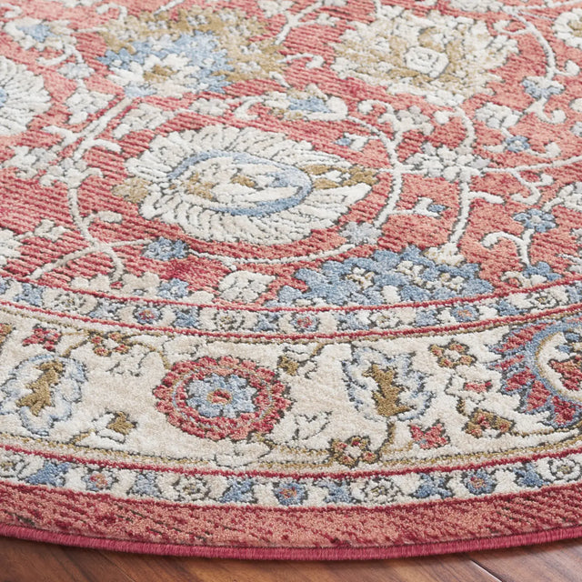 Safavieh Rosewood 6'-7" x 6'-7" Rug in Ivory / Red