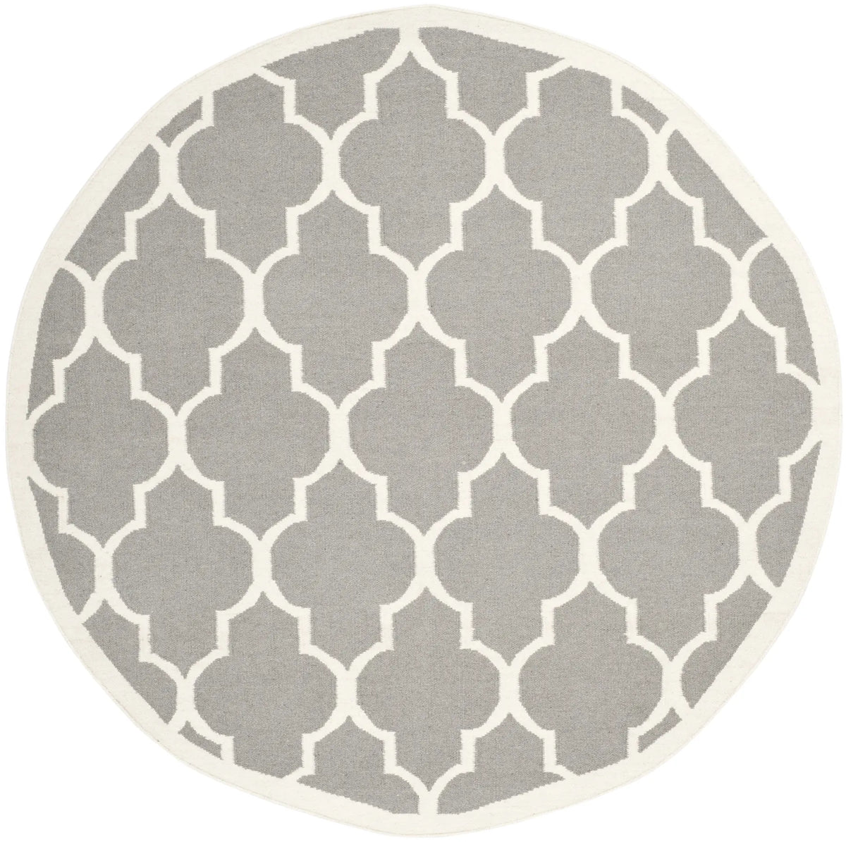 Safavieh Dhurries 6'-0" x 6'-0" Rug in Grey / Ivory