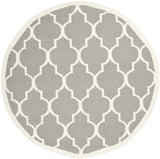 Safavieh Dhurries 6'-0" x 6'-0" Rug in Grey / Ivory