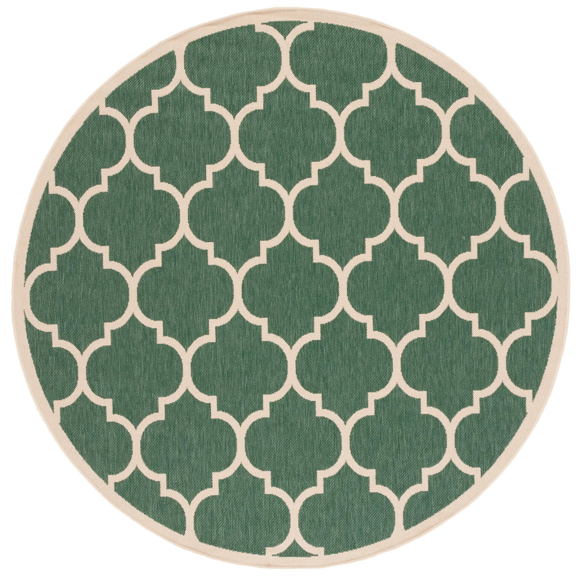Safavieh Courtyard 6'-7" x 6'-7" Rug in Dark Green / Beige