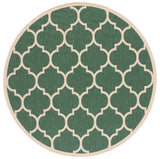 Safavieh Courtyard 6'-7" x 6'-7" Rug in Dark Green / Beige