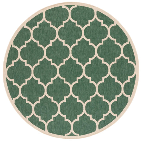 Safavieh Courtyard 6'-7" x 6'-7" Rug in Dark Green / Beige