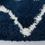 Safavieh Berber Shag 6'-7" x 6'-7" Rug in Navy / Ivory