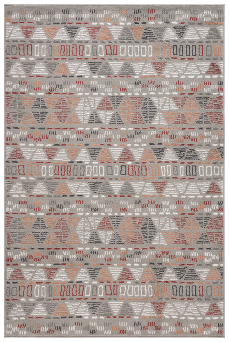 Safavieh Pyramid 4'-5" x 6'-5" Rug in Grey/Ivory / Rust