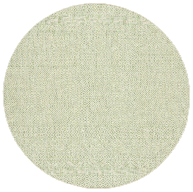 Safavieh Courtyard 5'-3" x 5'-3" Rug in Beige / Green