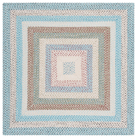 Safavieh Braided 5'-0" x 5'-0" Rug in Beige / Light Blue