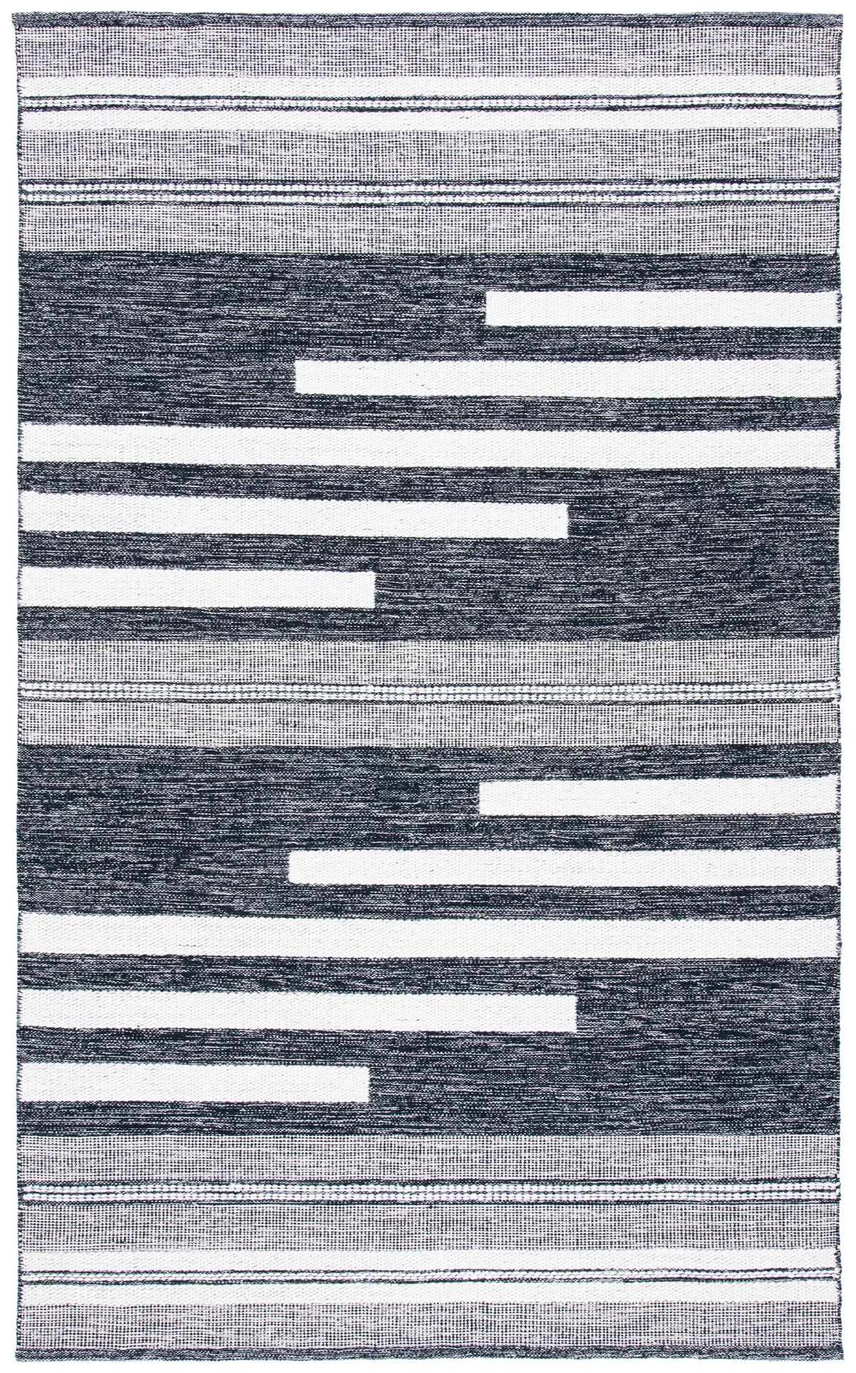 Safavieh Striped Kilim 4'-0" x 6'-0" Rug in Ivory / Black