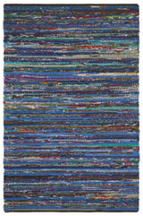 Safavieh Rag Rug 3'-0" x 5'-0" Rug in Turquoise / Black