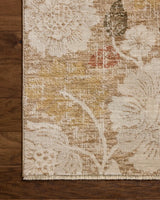 Loloi Eileen ELE-03 Transitional Power Loomed Natural, Multi Rug - corner on wood