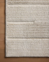 Loloi Silas Sla-02 Fog/Natural Rug - corner on wood