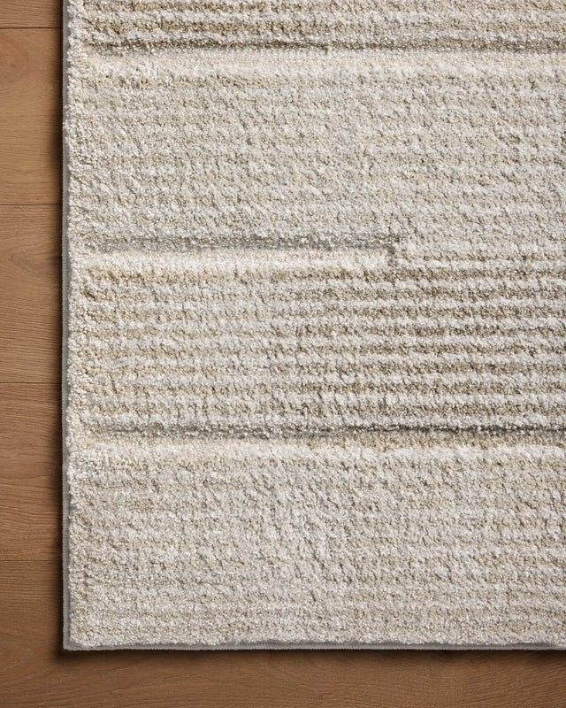 Loloi Silas Sla-02 Fog/Natural Rug - corner on wood