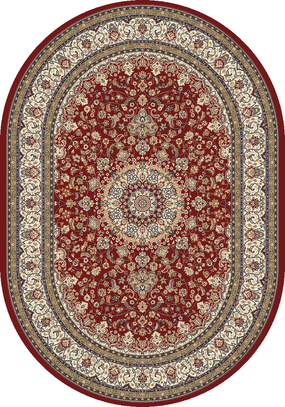 Dynamic Rugs Ancient Garden 57119 Red / Ivory Rugs - Oval