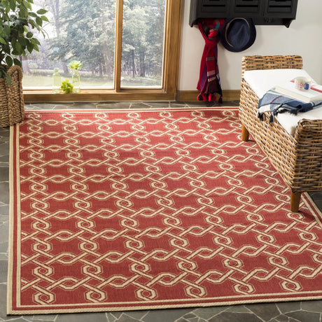 Safavieh Martha Stewart 4'-0" x 5'-7" Rug in Red / Creme