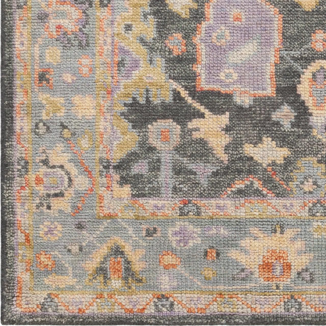 Chandra Wendi WEN-58100 Black / Blue / Orange / Multi rug, close-up detail