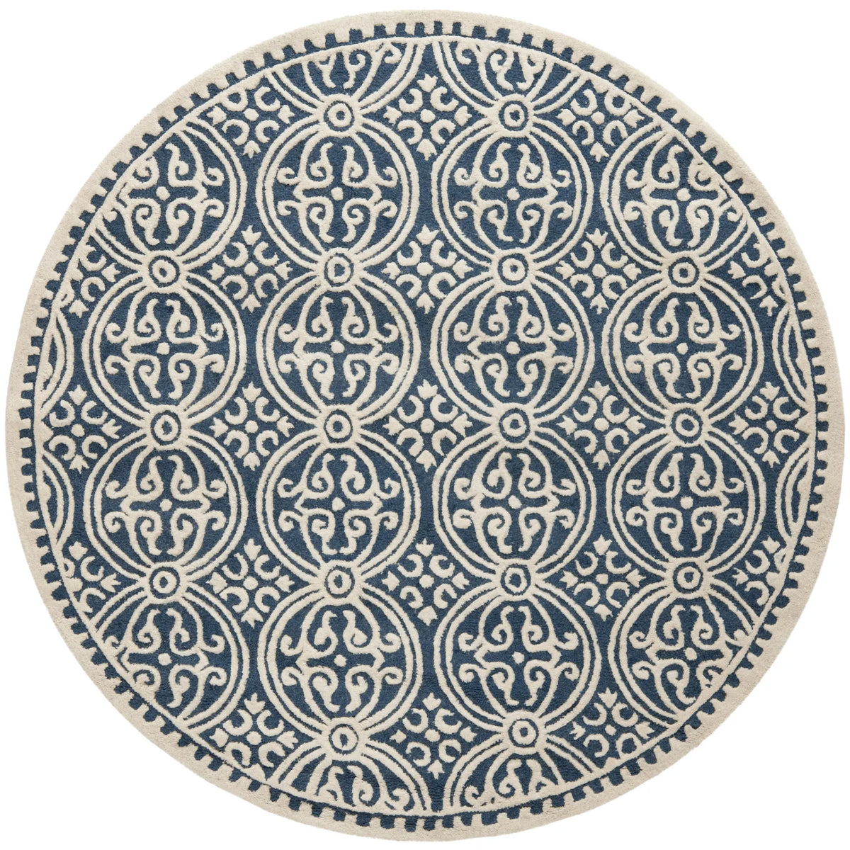 Safavieh Cambridge 6'-0" x 6'-0" Rug in Navy Blue / Ivory