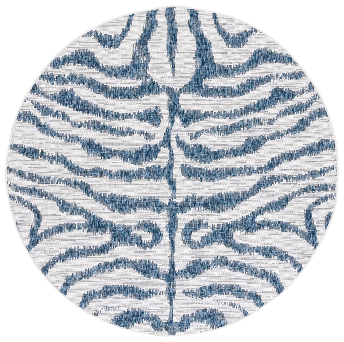 Safavieh Courtyard 6'-7" x 6'-7" Rug in Ivory / Navy
