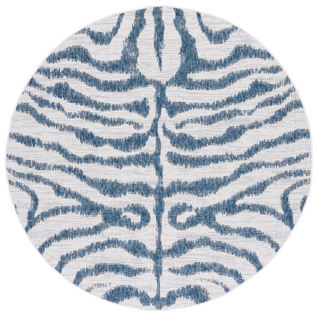 Safavieh Courtyard 6'-7" x 6'-7" Rug in Ivory / Navy