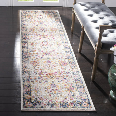 Safavieh Madison 2'-3" x 10'-0" Rug in Cream / Navy