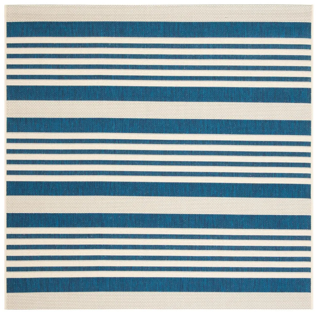Safavieh Courtyard 5'-3" x 5'-3" Rug in Navy / Beige